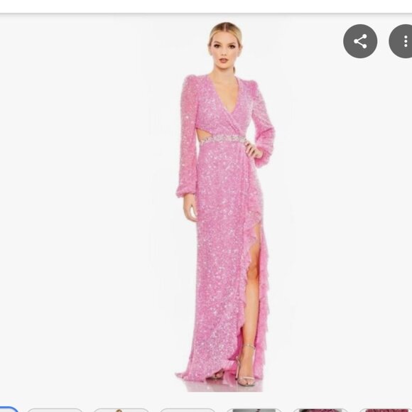 Mac Duggal Size 4 5745 Pink Sequin Ruffled Evening Gown NWT - Picture 1 of 16